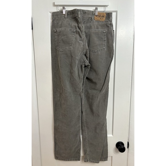 Vintage 90s Gap Men's 35x32 (35x34 Tag) Grey Corduroy Relaxed Fit Pants USA Made - Picture 2 of 7